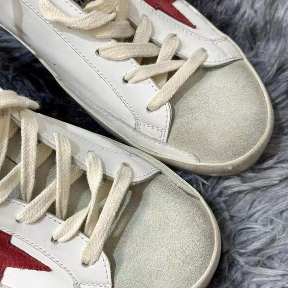 BRAND NEW never worn Golden Goose White, grey suede, and Red Star - Picture 5 of 7